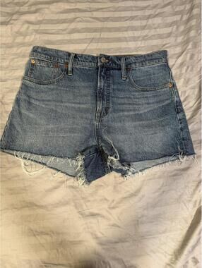 Madewell The Perfect Jean Short Raw Hem High Rise Denim Shorts‎ 32